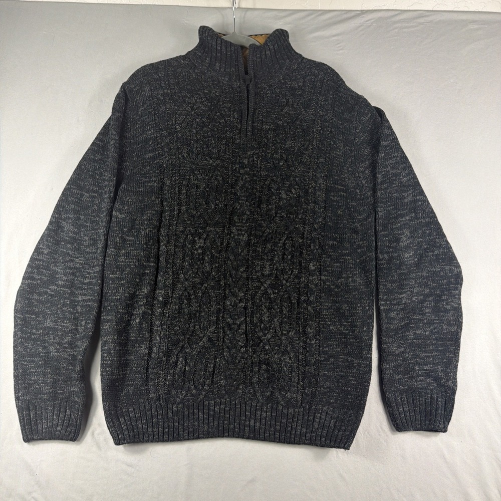 Hudson & Barrow black knit style 1/3 zip pullover sweater, men's xl